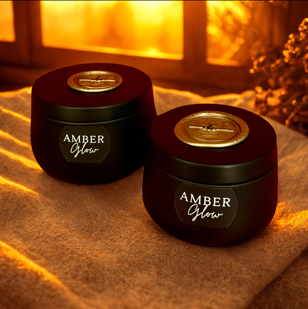Amber Glow - 7oz Black TIn Candle