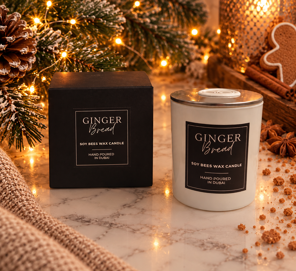 Ginger Bread - 8oz White Glass Candle