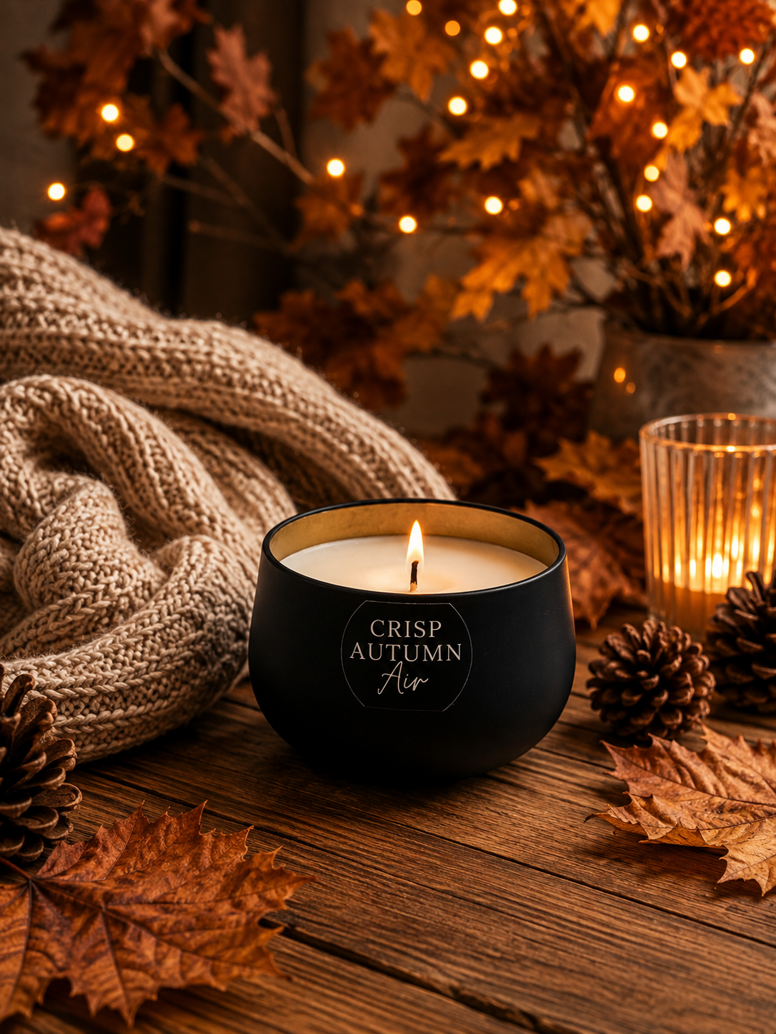 Crisp Autumn Air - 7oz Black Candle Tin