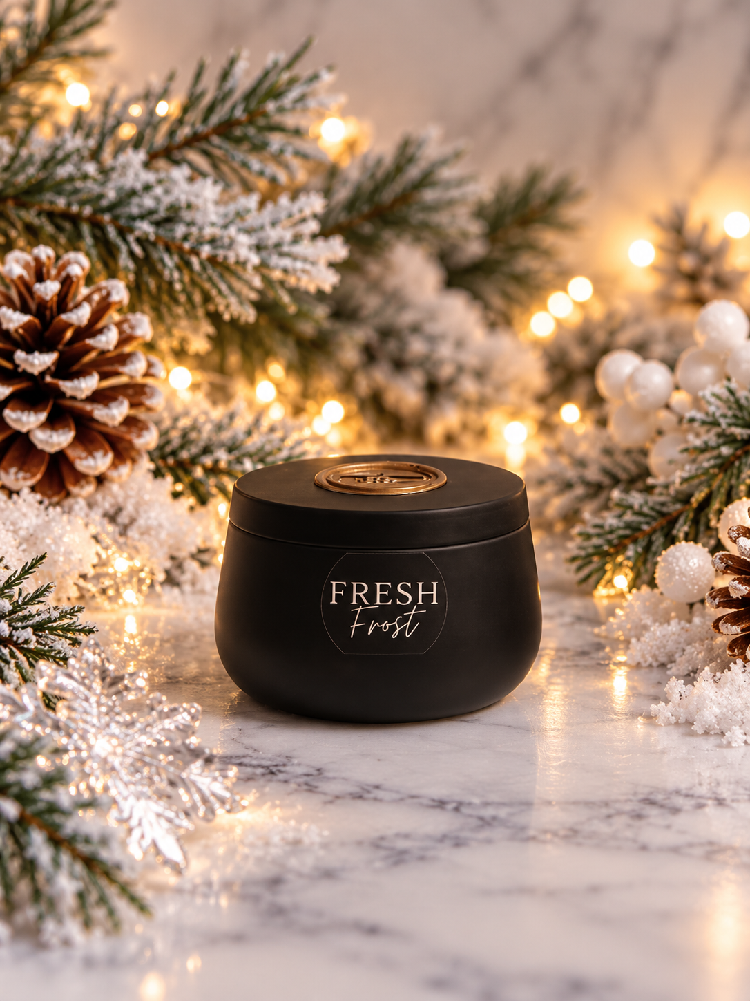 Fresh Frost - 4oz Black Tin Candle