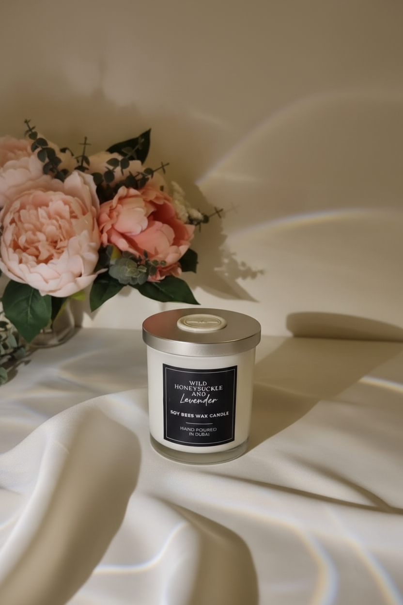 Wild Honeysuckle and Lavender Candle