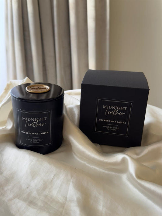 Midnight Leather Candle