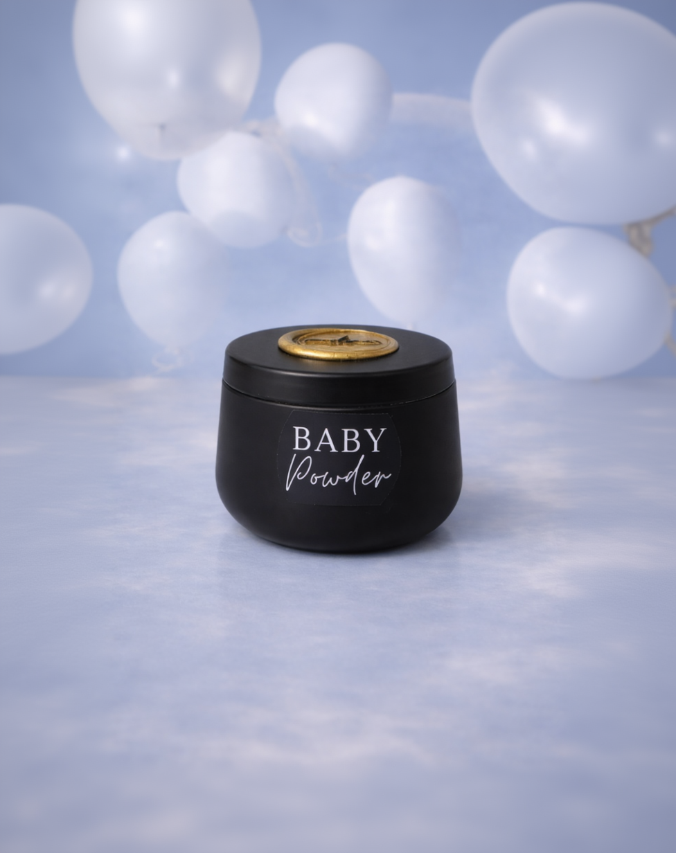 Baby Powder - 4oz Black Tin Candle
