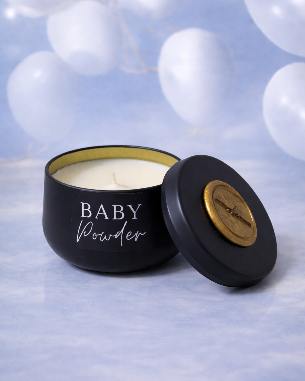 Baby Powder - 7oz Black TIn Candle
