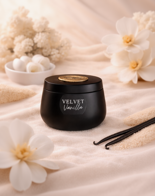 Velvet Vanilla - 4oz Black TIn Candle