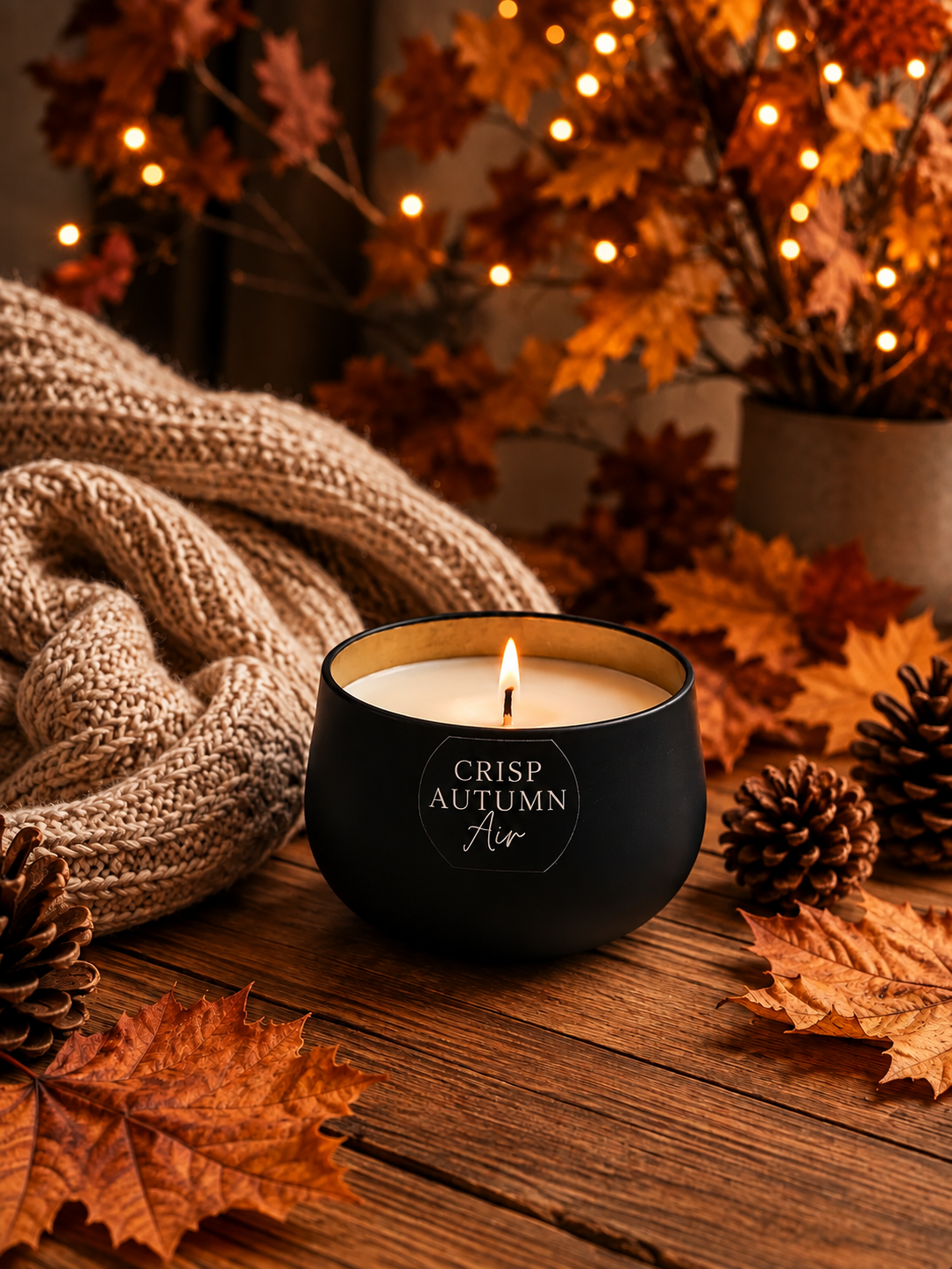 Crisp Autumn Air - 7oz Black Candle Tin