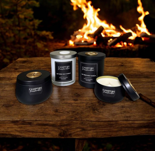 Campfire Marshmallow - 4oz Black Tin Candle