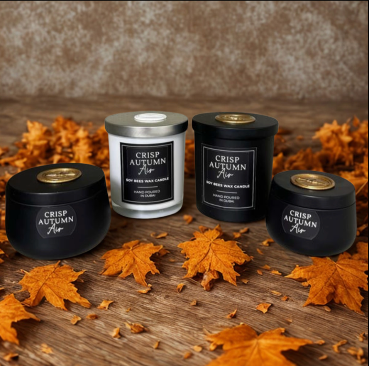 Crisp Autumn Air - 4oz Black Tin Candle