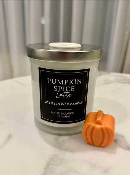 Pumpkin Spice Latte - 8oz White Glass Candle
