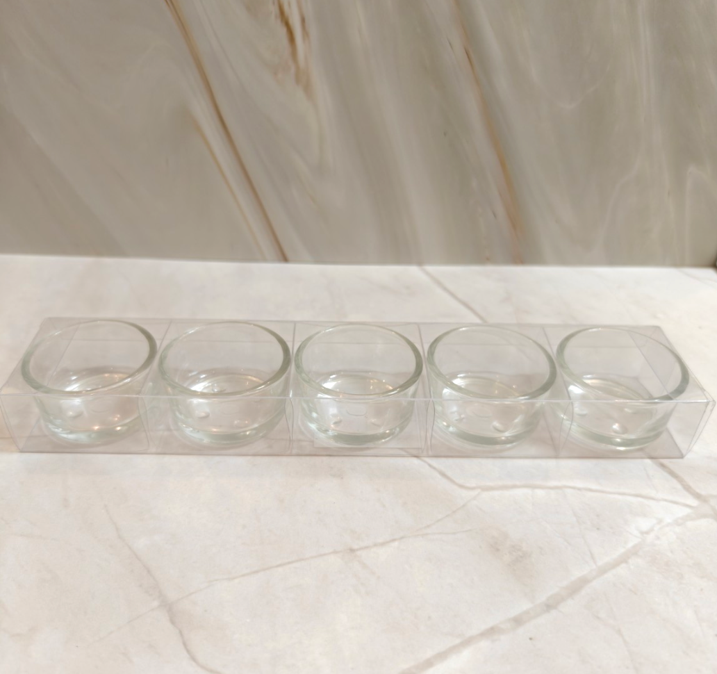 Clear Glass Tealight Holders - Set of 5