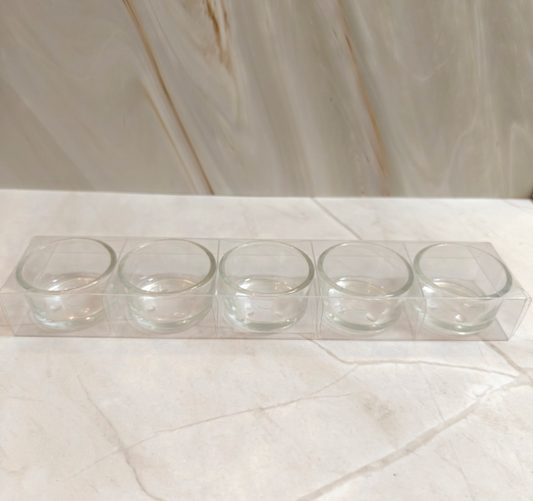 Clear Glass Tealight Holders - Set of 5