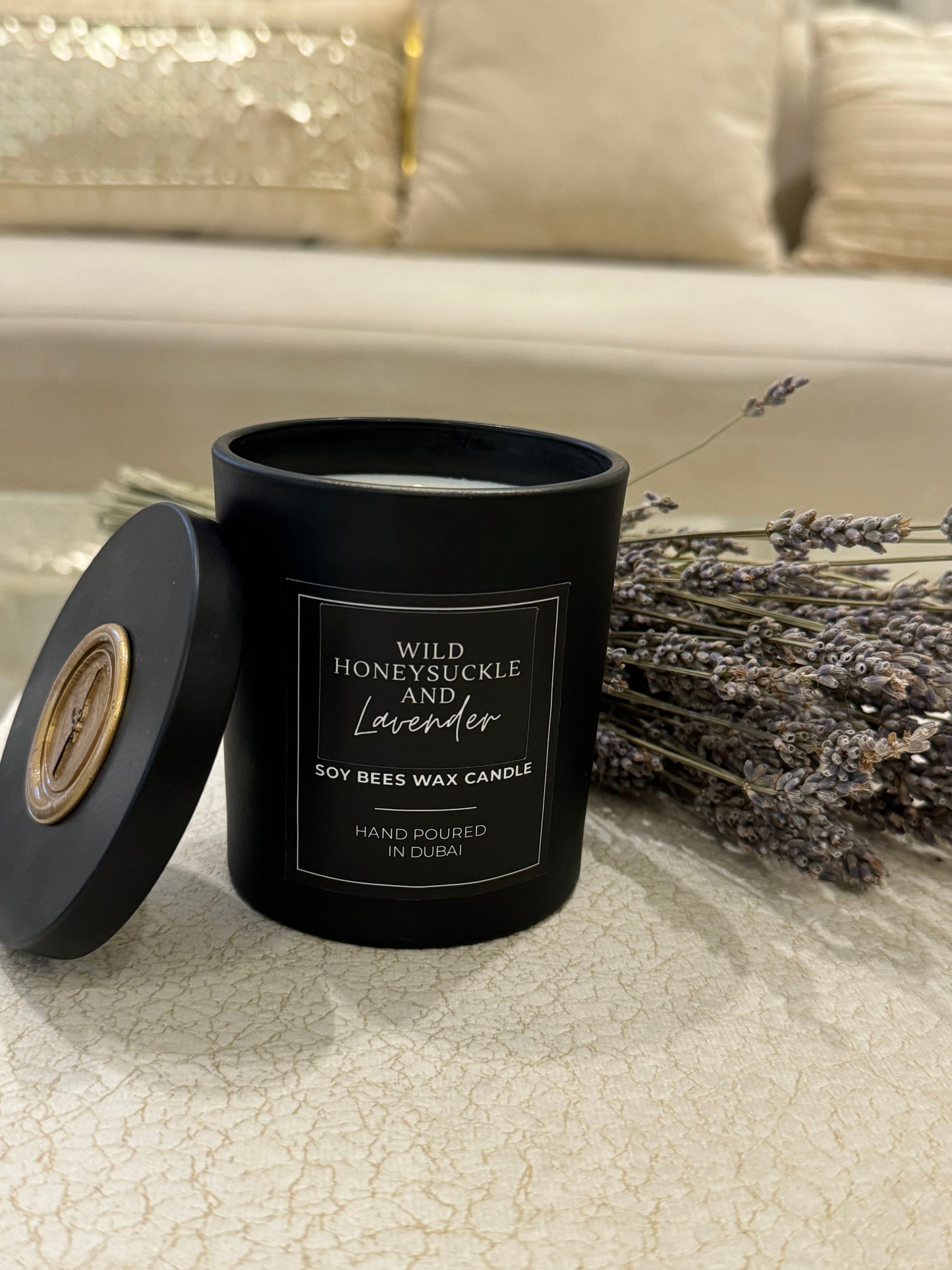 Wild Honeysuckle and Lavender Candle