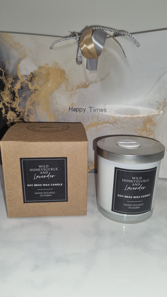 Wild Honeysuckle and Lavender Candle