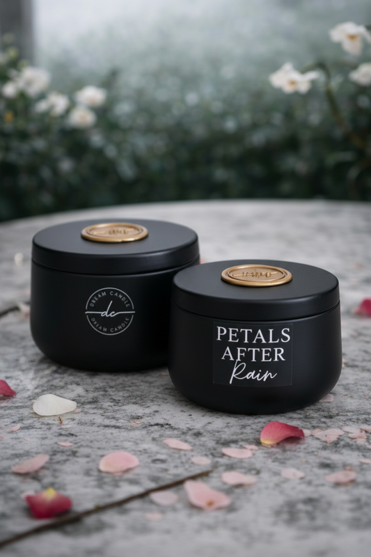 Petals After Rain - 7oz Black Tin Candle