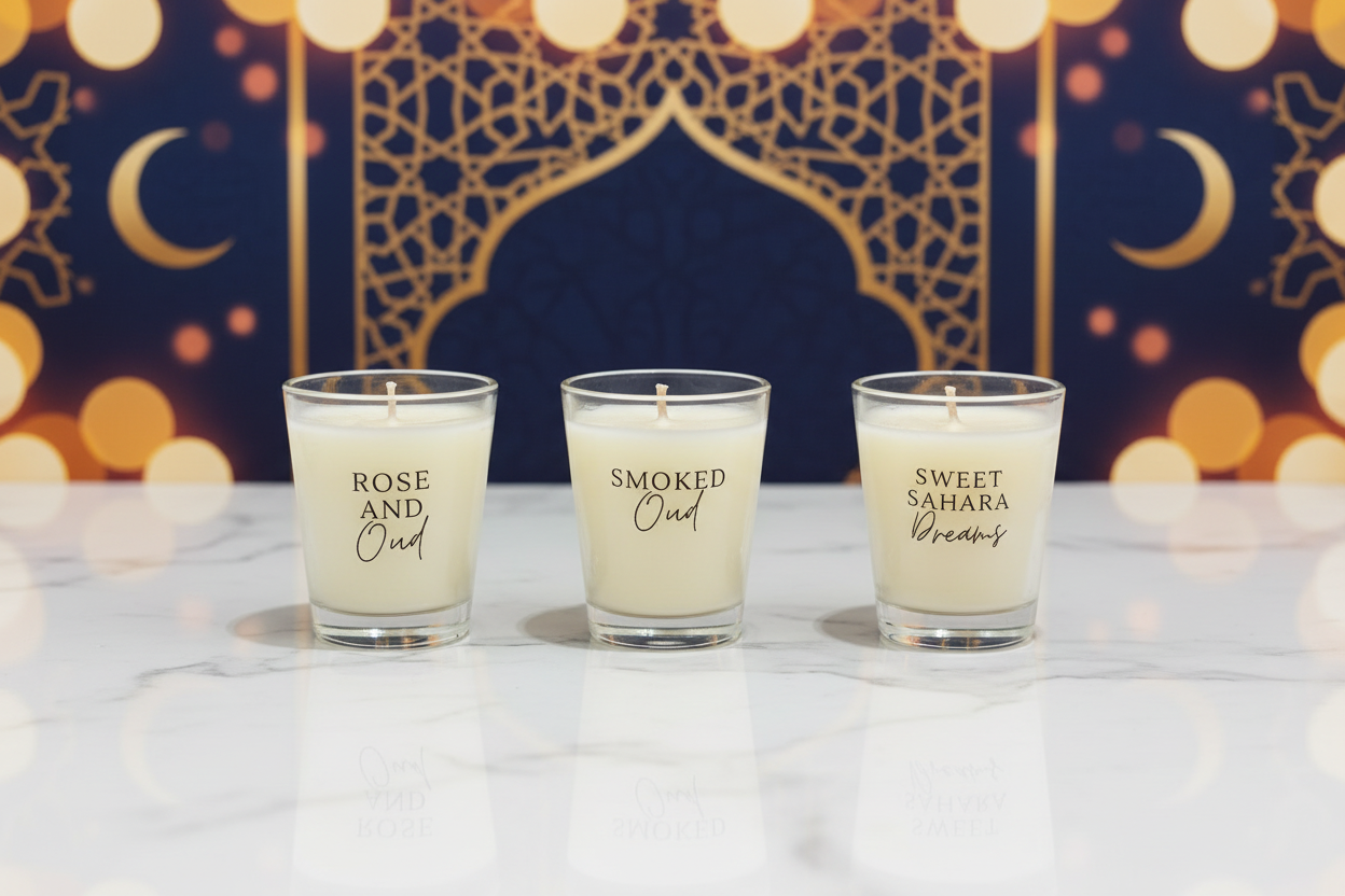 Ramadan Trio on White Surface