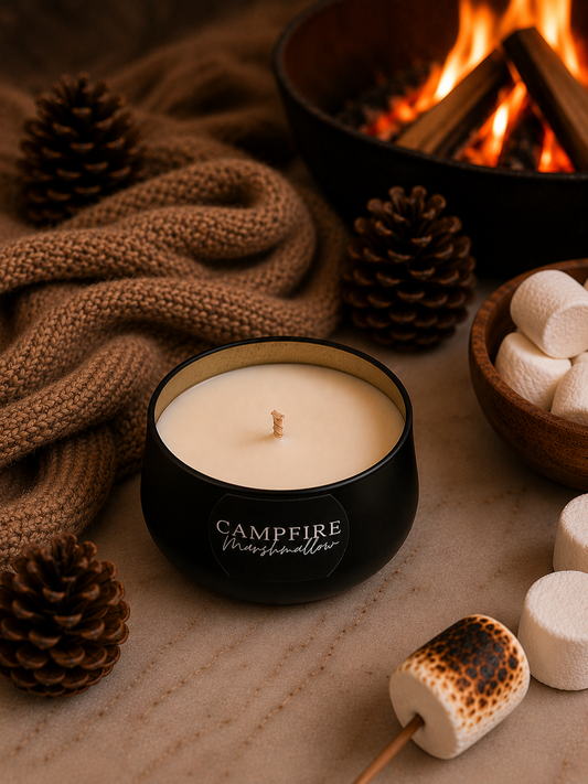 Campfire Marshmallow - 7oz Black Tin Candle