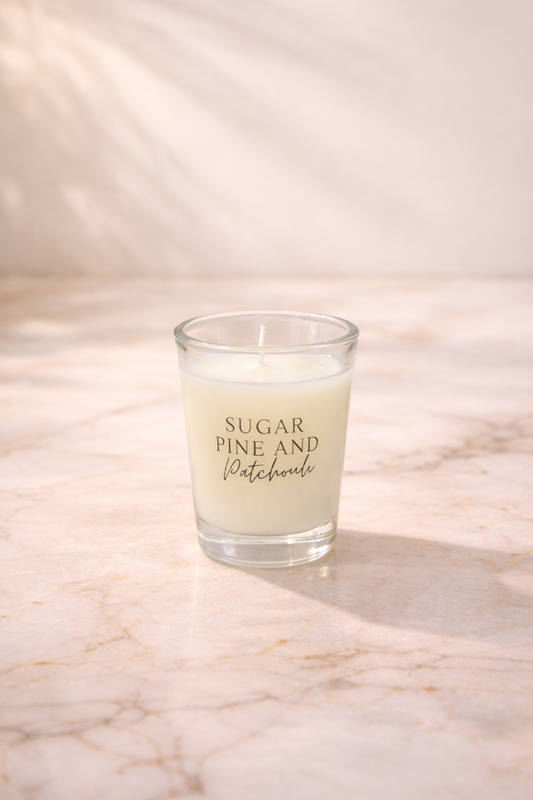 Sugar Pine and Patchouli - Mini Glass Candle