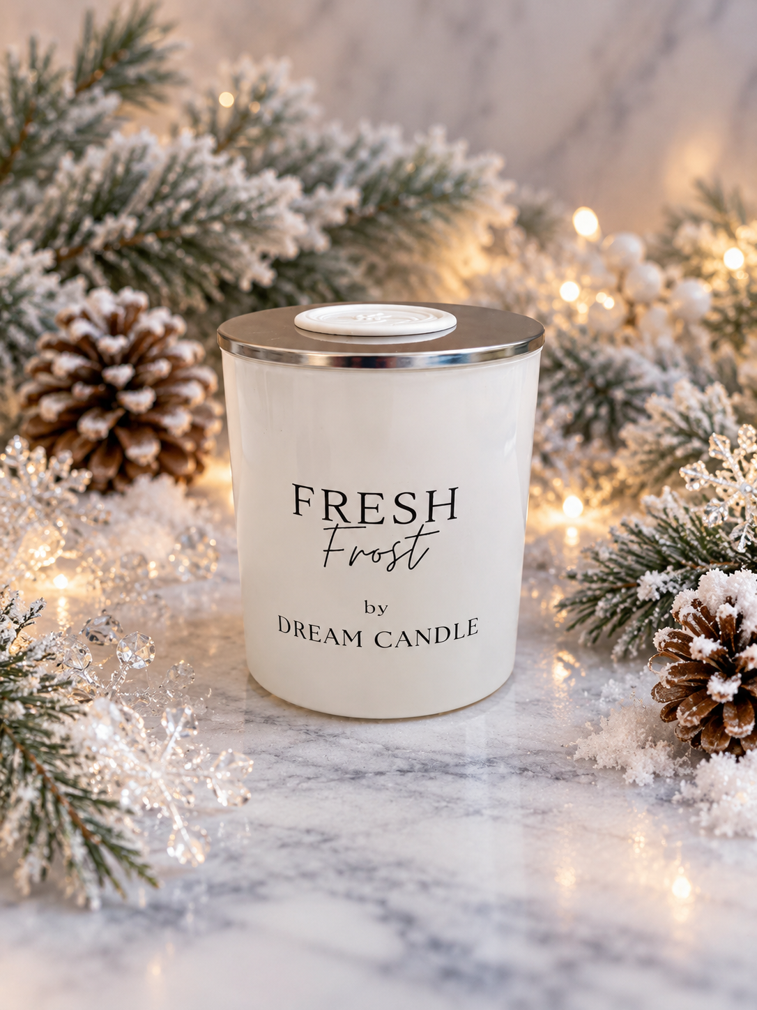 Fresh Frost - 8oz White Glass Candle