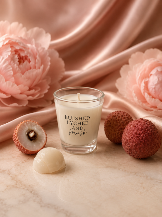 Blushed Lychee and Musk - Mini Glass Candle