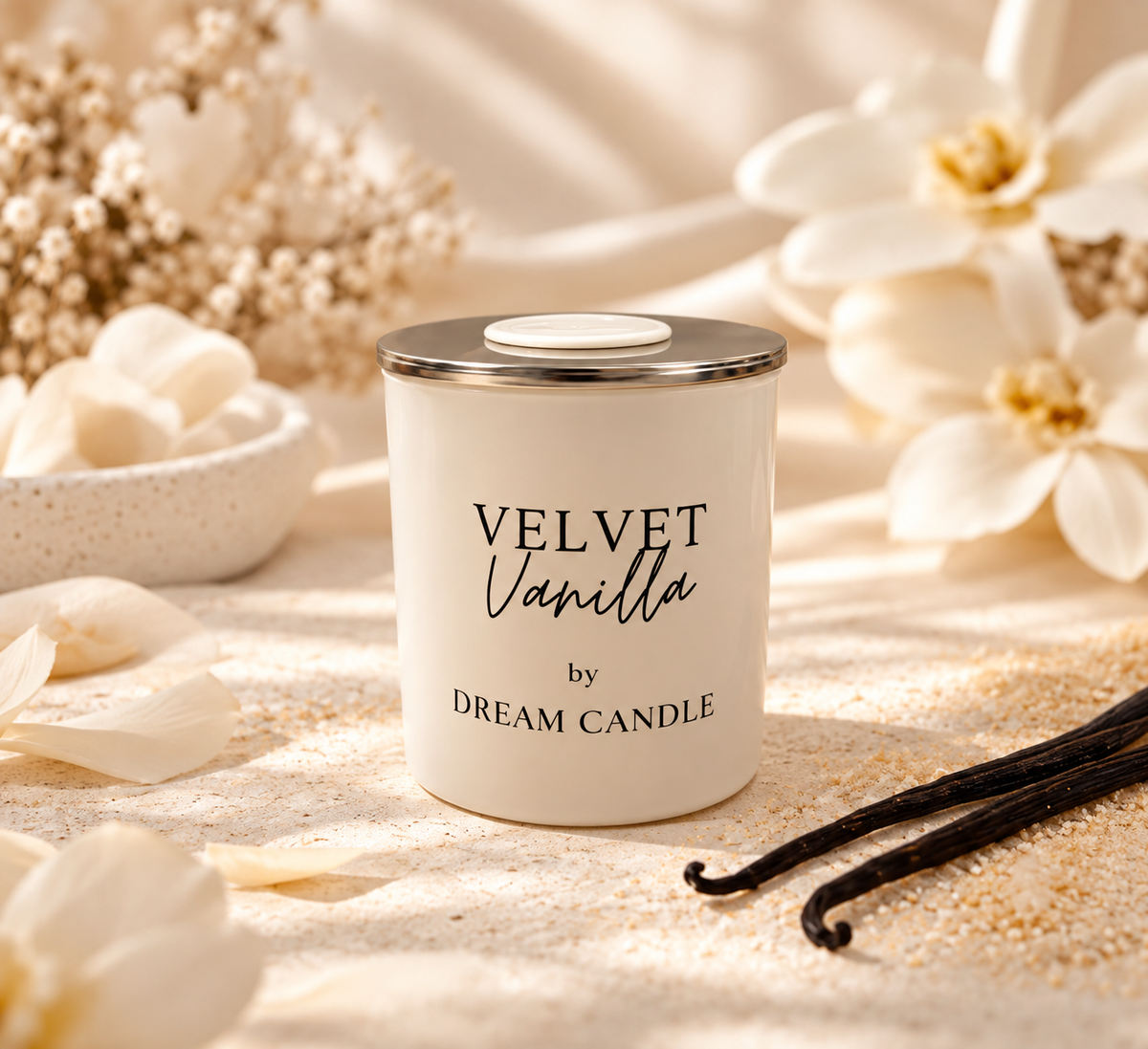 Velvet Vanilla - 8oz White Glass Candle