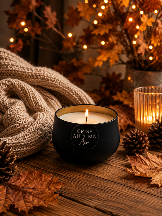 Crisp Autumn Air - 7oz Black Candle Tin