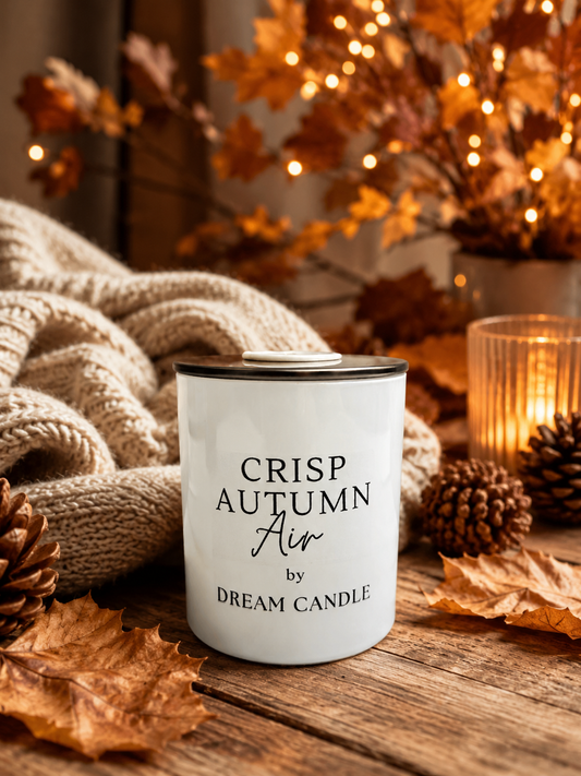 Crisp Autumn Air - 8oz White Glass Candle