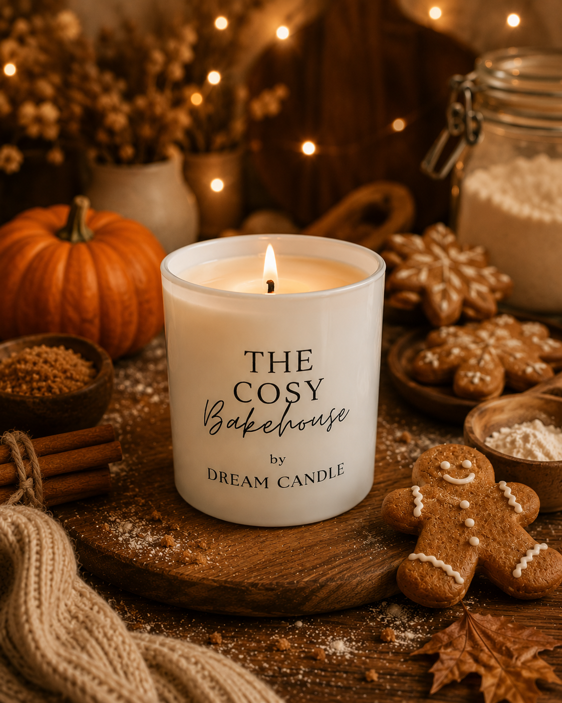 The Cosy Bakehouse - 8oz White Glass Candle