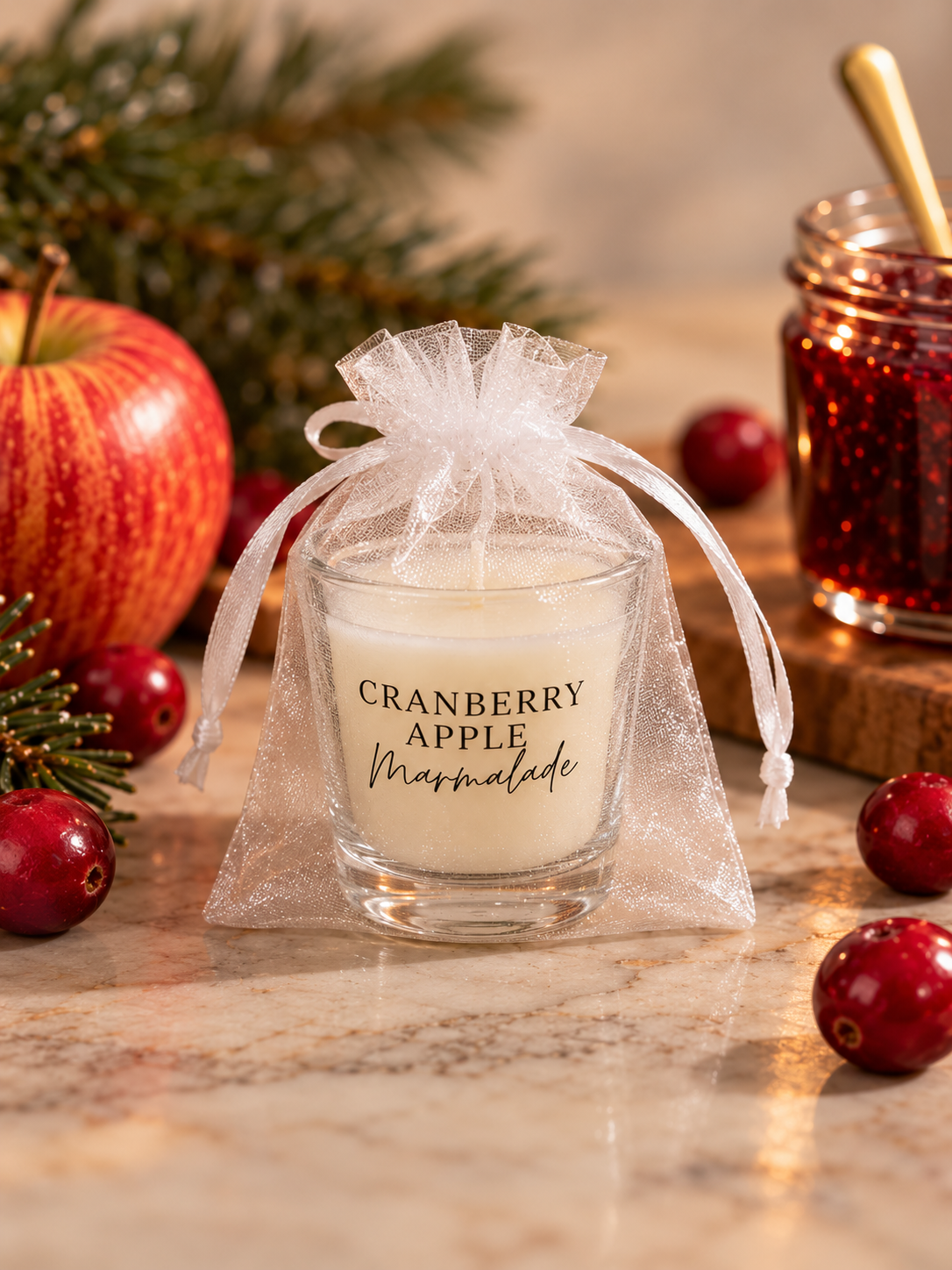 Cranberry Apple Marmalade  - MIni Glass Candle