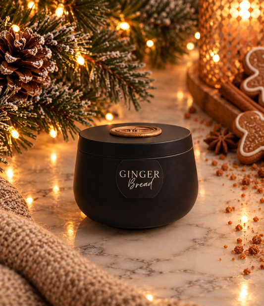 Ginger Bread - 7oz Black Tin Candle