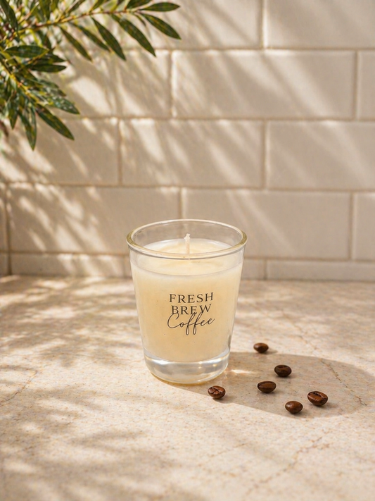 Fresh Brew Coffee - Mini Glass Candle