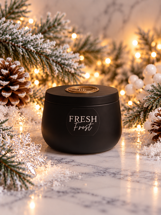 Fresh Frost - 7oz Black Tin Candle