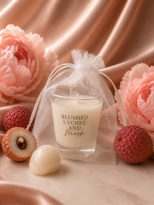 Blushed Lychee and Musk - Mini Glass Candle