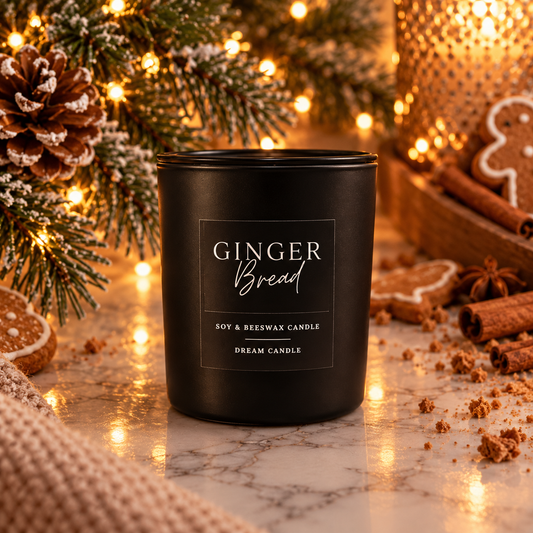 Ginger Bread Candle - 8oz Black Glass Candle