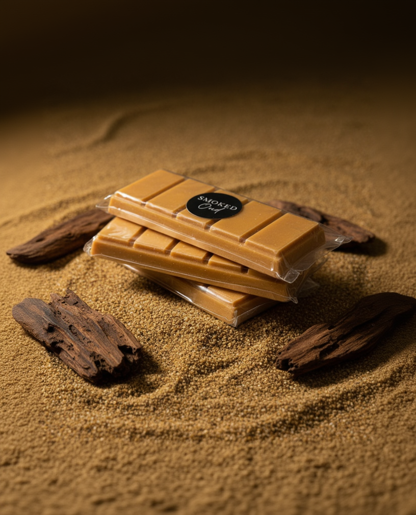 Smoked Oud wax melts with original label