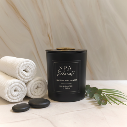 Spa Retreat Candle - 8oz Black Glass Candle