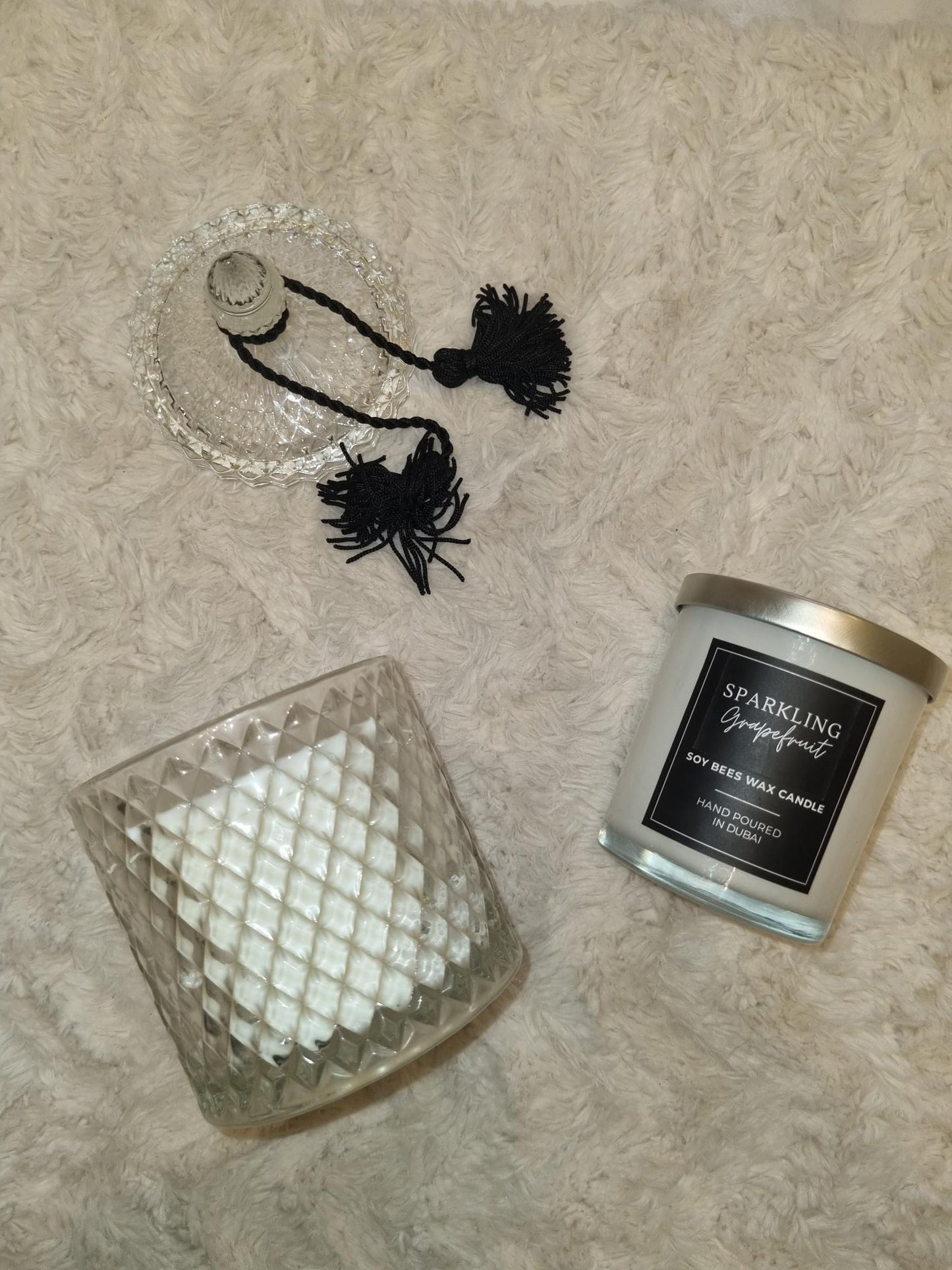 Textured Glass Candle