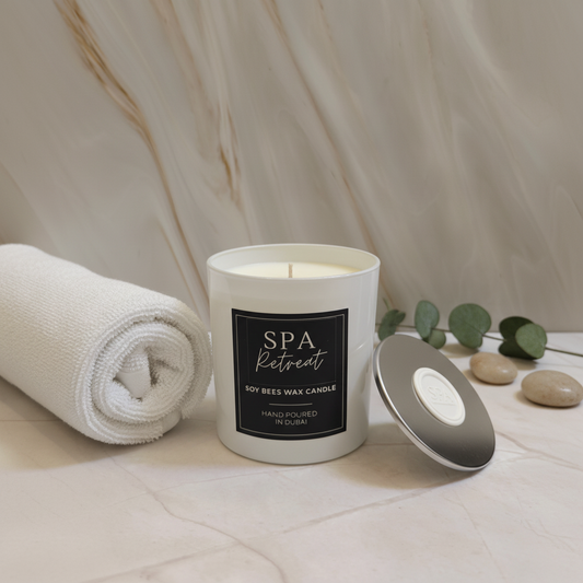Spa Retreat - 8oz White Glass Candle